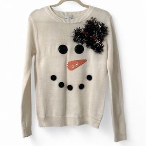 Ten Sixty Sherman Snowman Sequin Holiday Sweater XS